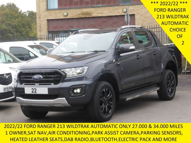 FORD RANGER 213 WILDTRAK ECOBLUE AUTOMATIC BI-TURBO IN GREY WITH ONLY 27.000 MILES,SAT NAV,AIR CONDITIONING AND MORE *** SOLD *** - 2751 - 3